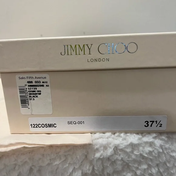 Jimmy Choo COSMIC Black Sequin Patent Leather Platform - Picture 9 of 13